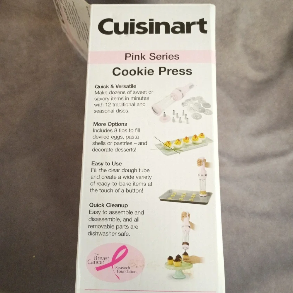 Cuisinart Pink Series Electric Cookie Press‎ CCP10 12 Plates/6 Tips Tested